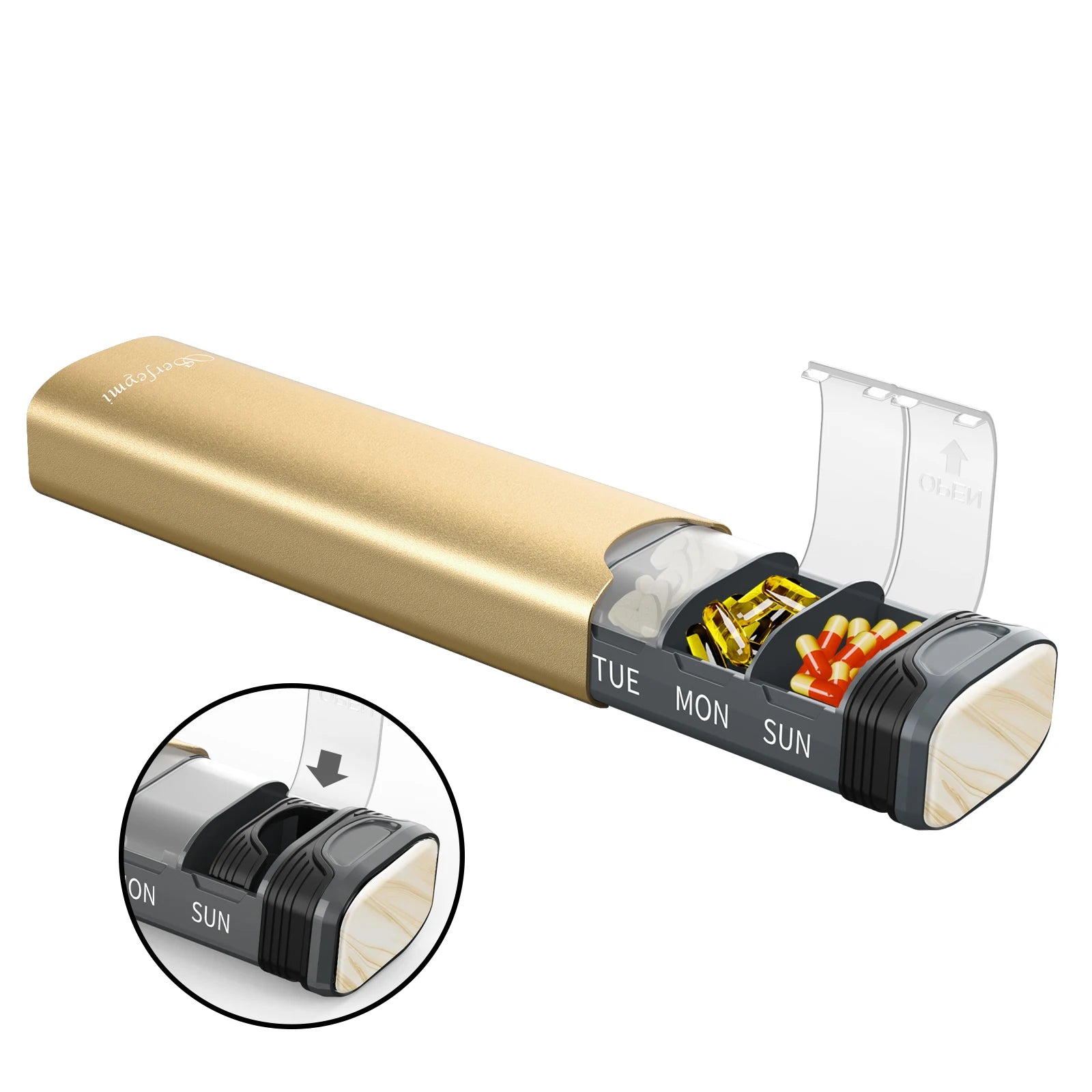Aluminium Slide Pill Case – Compact Travel Organizer