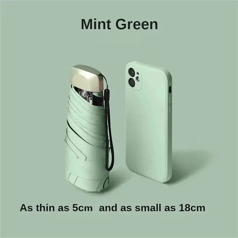 Mini Sun Rain Umbrella Pocket Vinyl Folding UV Protection beunik
