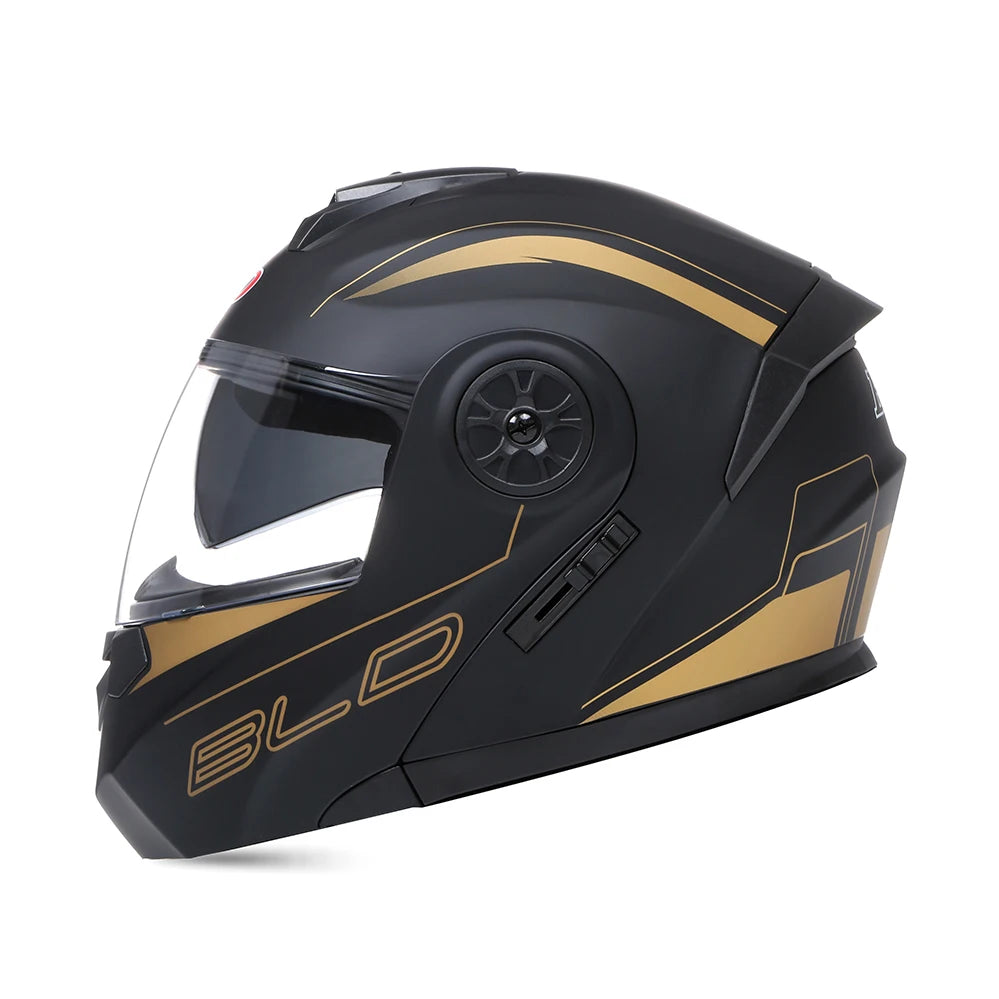 BLD Motorcycle Full Face Helmet Dual Lens Helmets Motocross Racing beunik