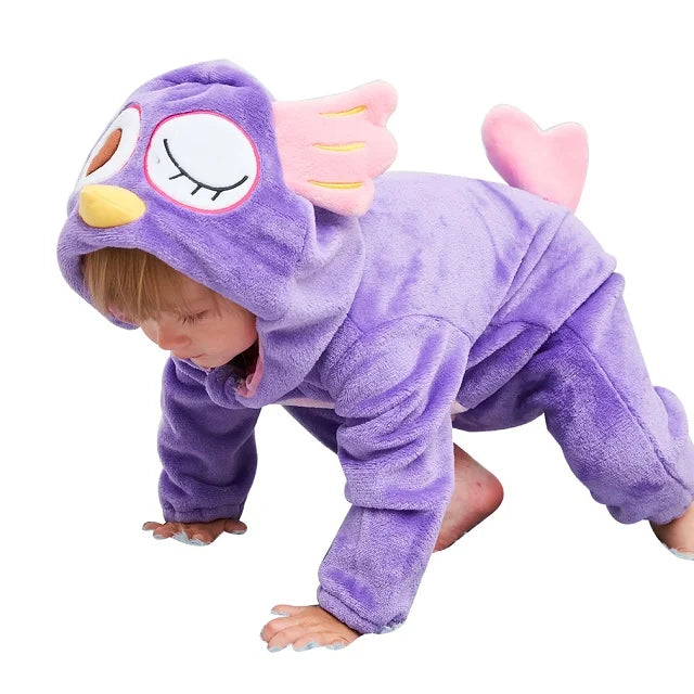 Cozy Animal Baby Onesie – Flannel Winter Romper with Hood for Newborns, Infants & Toddlers (Boys & Girls) beunik