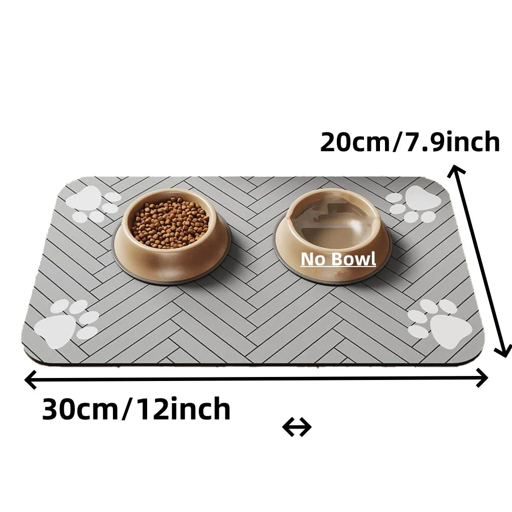 Pet Feeding Mat-Absorbent Pet Placemat for Food and Water Bowl, with Waterproof Rubber Backing beunik