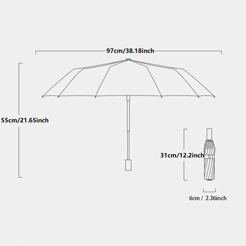 Fully Automatic Umbrella With Thick And Durable Keel UV Resistant beunik