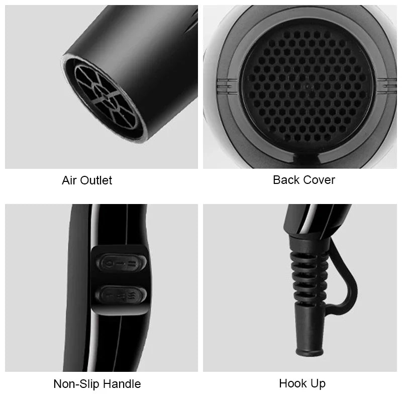 Hair Dryer 2200W Professional Powerful Hair Dryer Fast Heating beunik