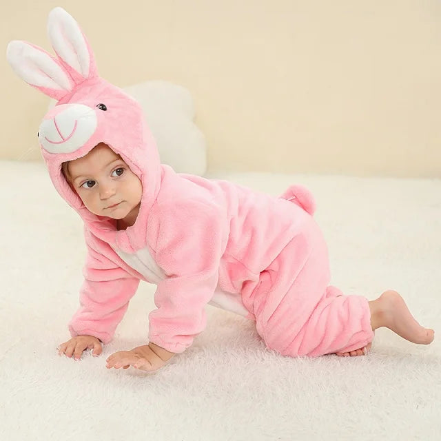 Ultra-Soft Winter Baby Romper – Hooded Flannel Animal Jumpsuit Costume for Toddlers & Infants (Boys & Girls) beunik