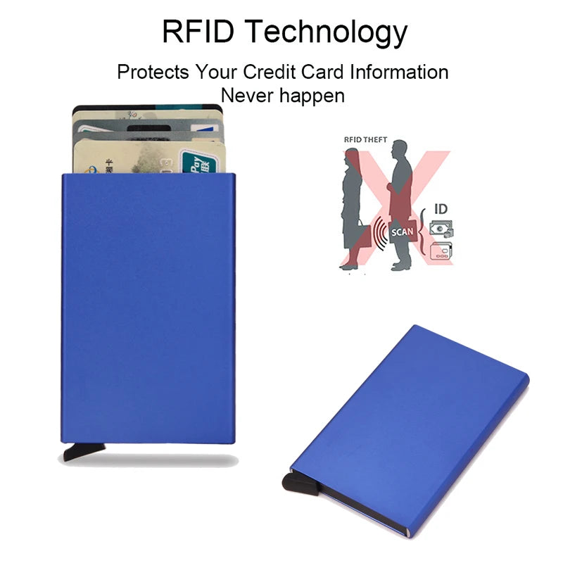 RFID Smart Slim Wallet Card Holder Metal Thin beunik