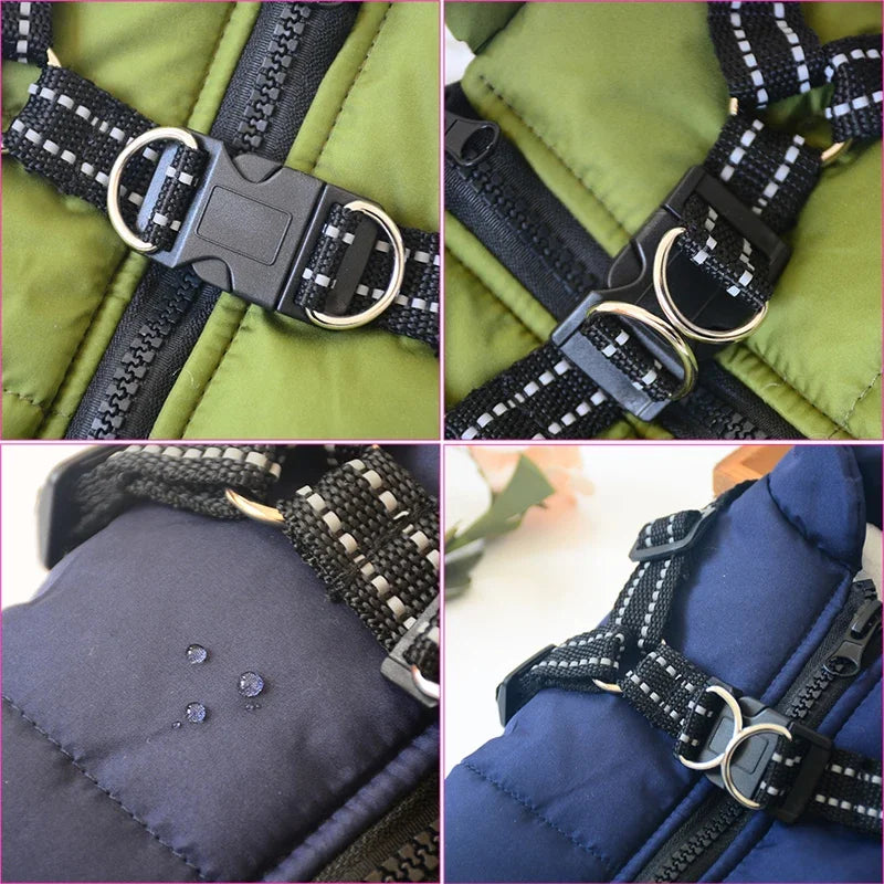 Winter Warm Dog Clothes Dog Jacket With Harness beunik