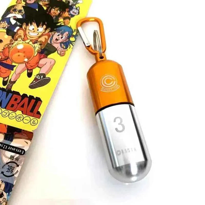 Dragon Ball Aluminum Alloy Keychain Toy Portable Pill Box Container