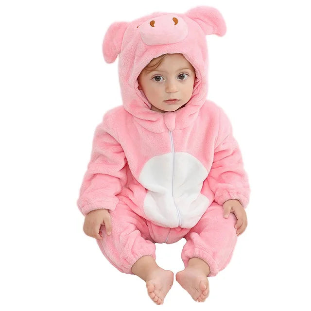 Cozy Animal Baby Onesie – Flannel Winter Romper with Hood for Newborns, Infants & Toddlers (Boys & Girls) beunik