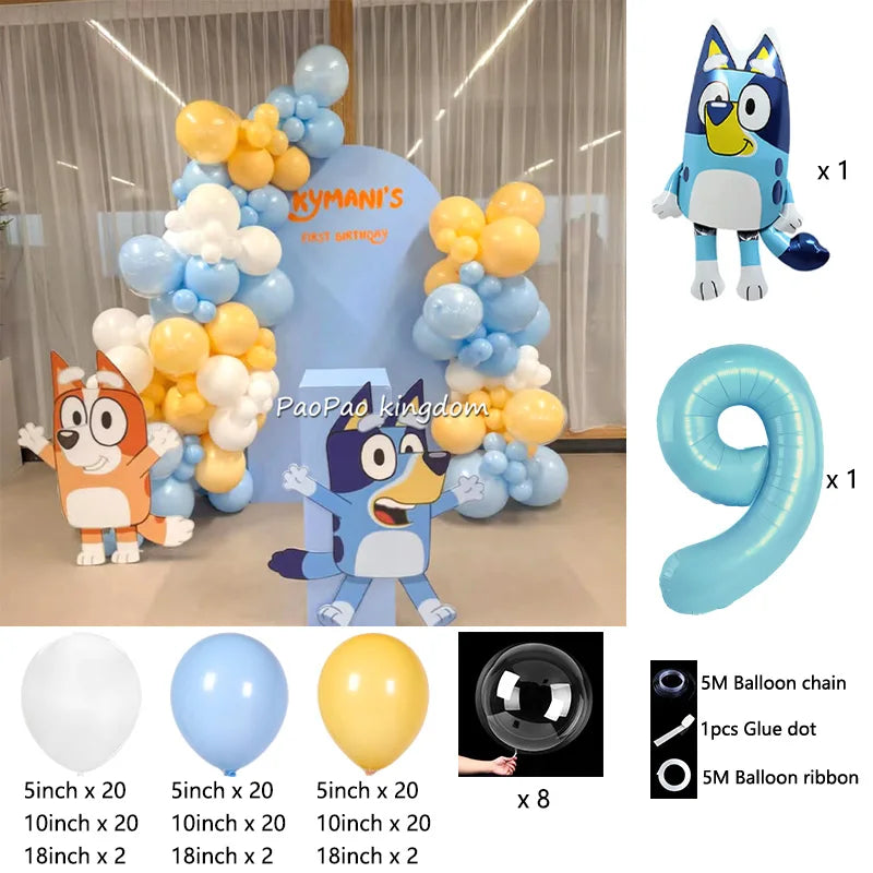 Bluey Bingo Foil Balloons Arch Garland Kit Latex Balloons