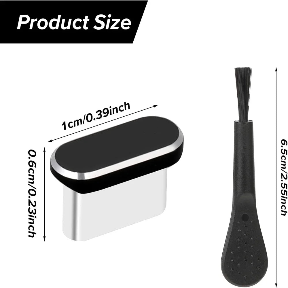 USB C Dust Plug With Cleaning Brush Anti Dust USB-C Plug Cover Charging Port Cover Caps (4 piece)