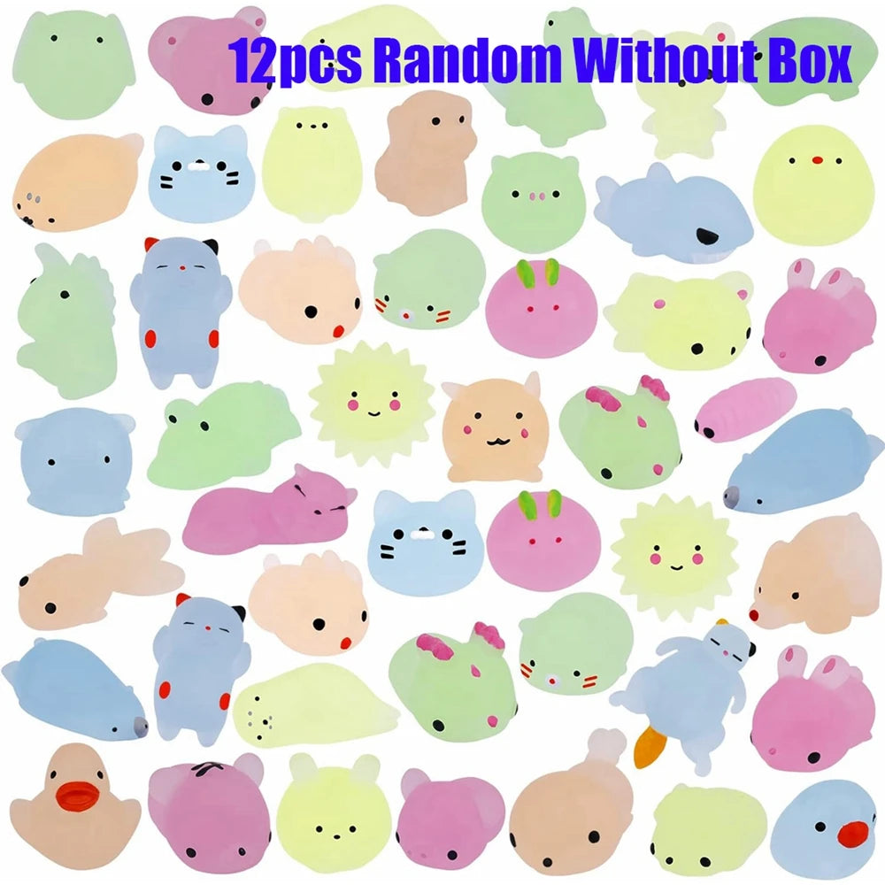 Kids Kawaii Animals Squishies Mochi Squishy Toys Glow in The Dark (12/36PCS) beunik