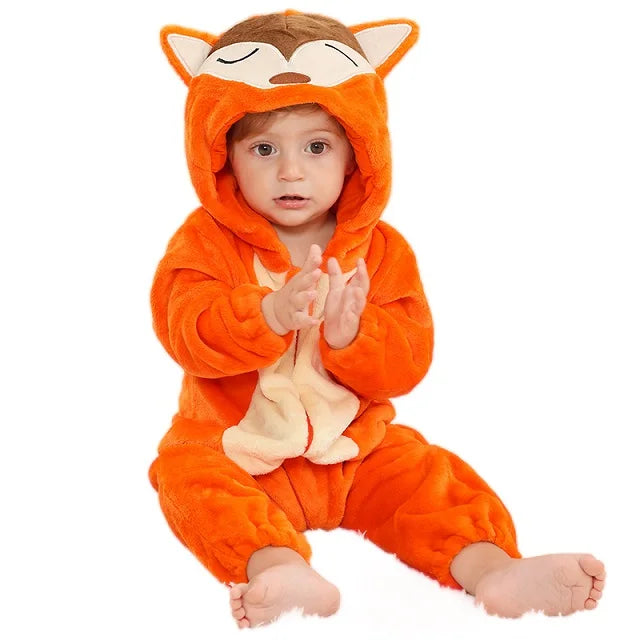 Ultra-Soft Winter Baby Romper – Hooded Flannel Animal Jumpsuit Costume for Toddlers & Infants (Boys & Girls) beunik