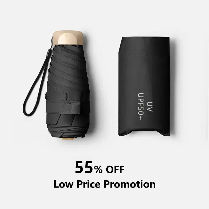 Mini Sun Rain Umbrella Pocket Vinyl Folding UV Protection beunik