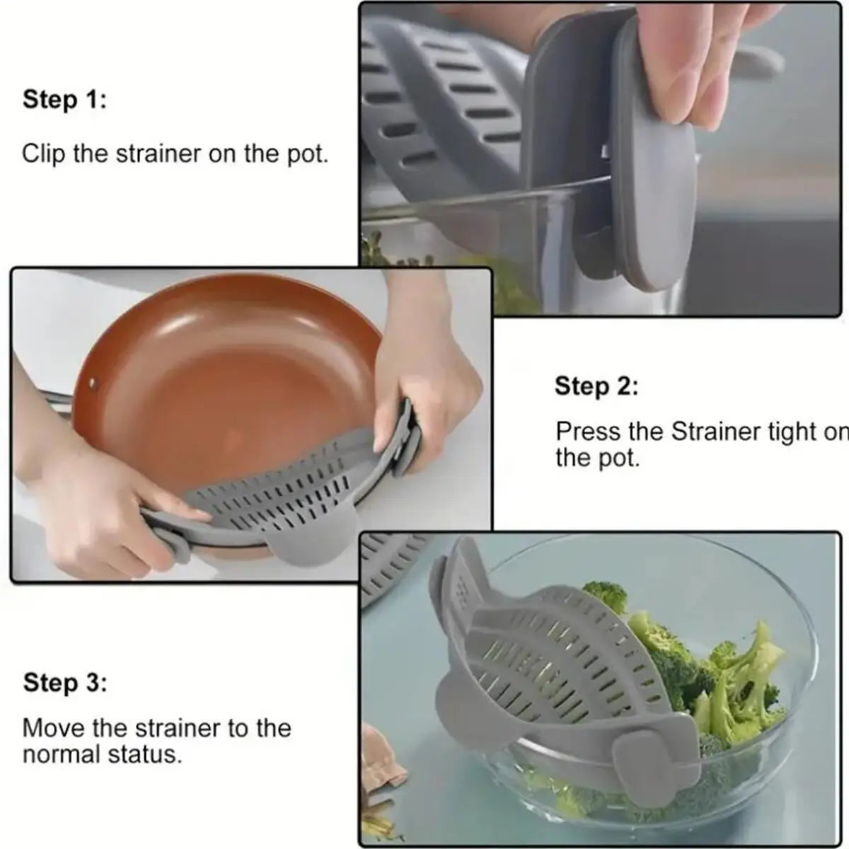 Adjustable Clip On Strainer For Pots Pans And Bowls beunik