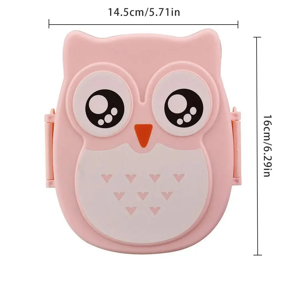 Baby Owl Portable Plastic Children Students Lunch Box Bento Box beunik