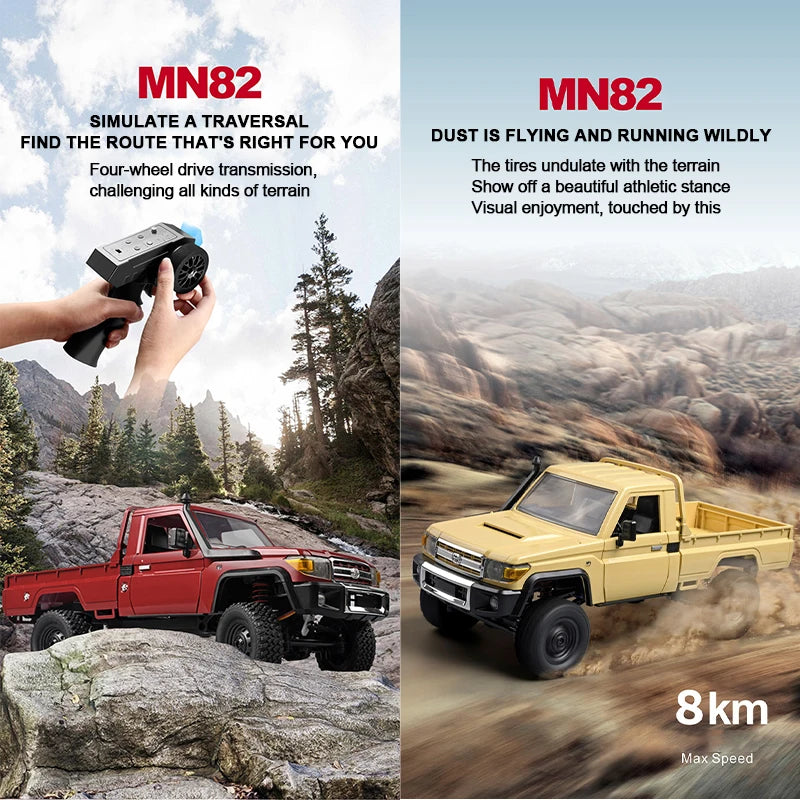 4WD Remote Control Pickup RC Truck Model Toys with LED's beunik