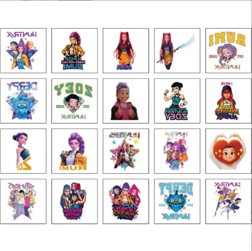 K-Pop Demon Hunter Rumi Temporary Tattoos – 20 Piece Set