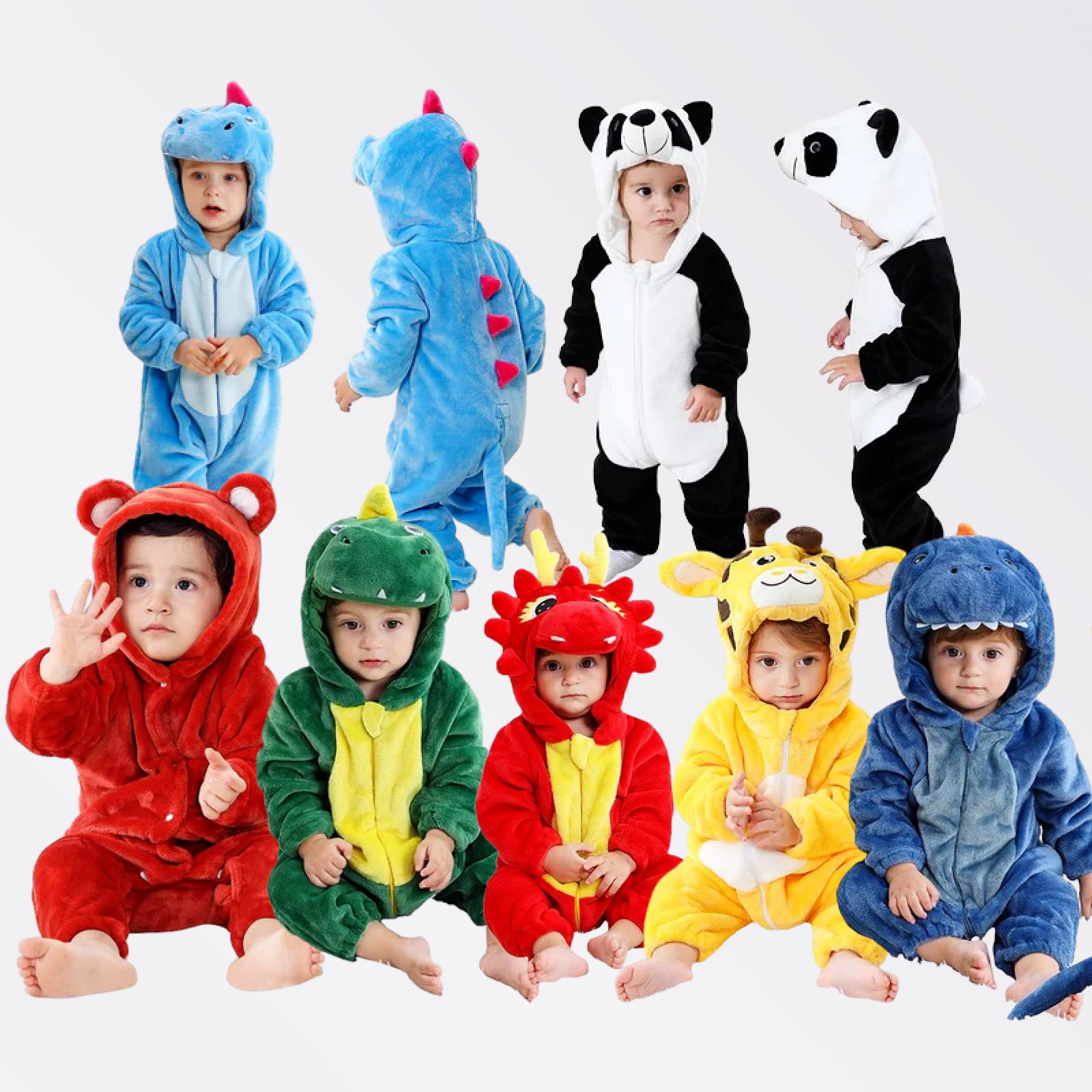 Warm & Cuddly Baby Romper – Plush Hooded Winter Jumpsuit for Toddlers & Infants | Unisex Animal Costume Onesie beunik