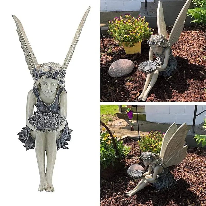 Fairy Statue Resin Jewelry Garden Decoration Angel Girl - beunik