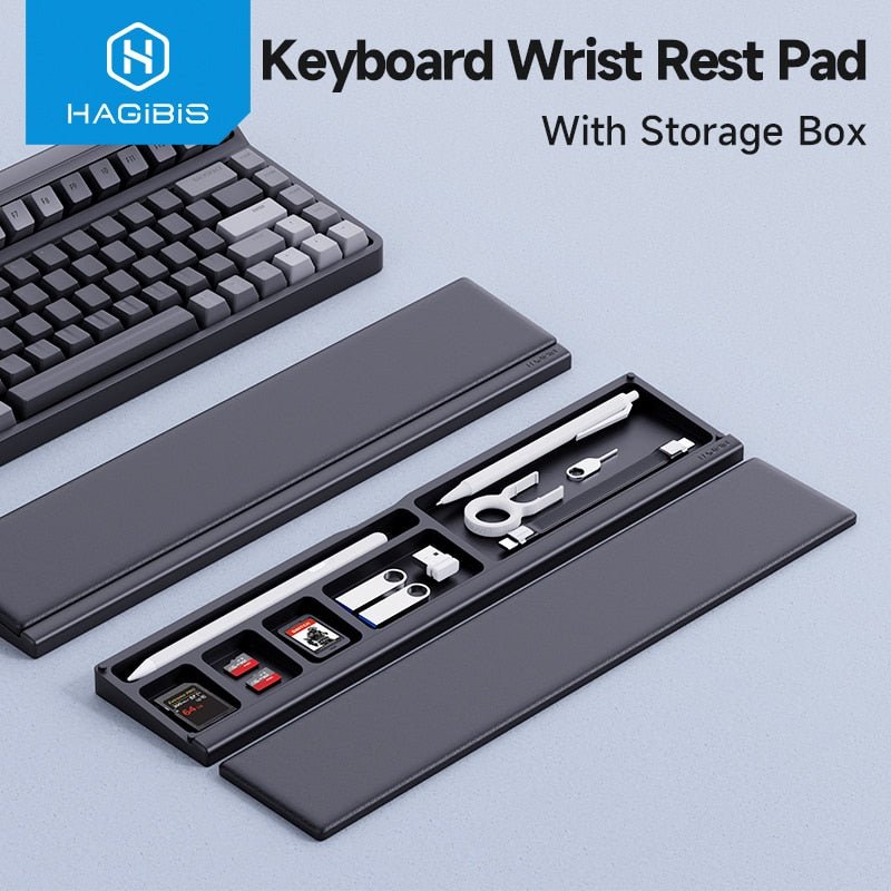 Hagibis Keyboard Wrist Rest Pad Ergonomic Soft Memory Foam Support Desktop Storage Box - beunik