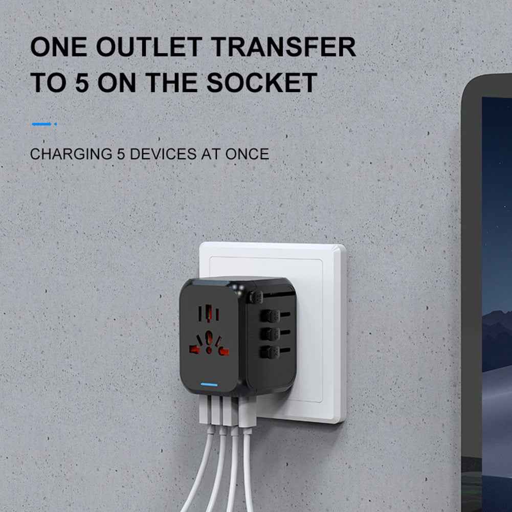 International Universal Travel Plug Adapter 3USB