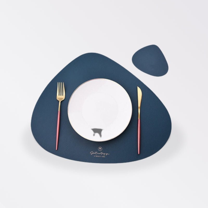 Inyahome PU Leather Dual Sided Placemat and Coaster Set - beunik