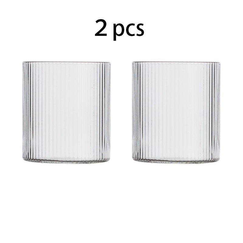 Ripple Whisky Glass Vertical Lines Drinking Glass - beunik