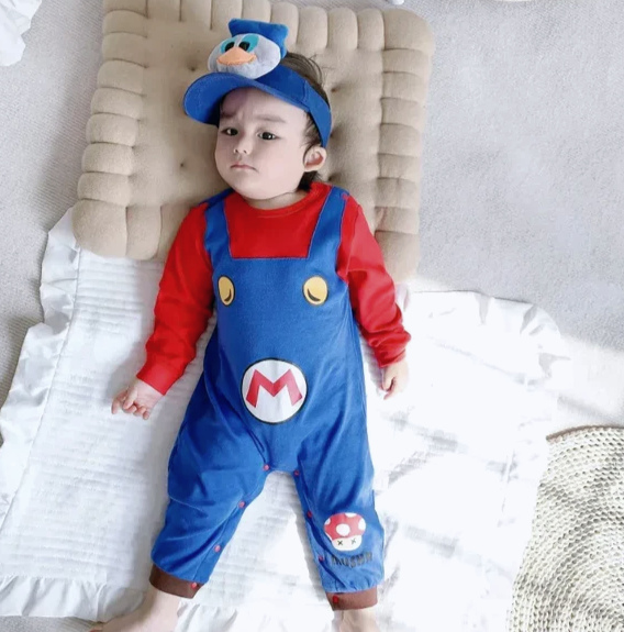 Mini Mario Baby Romper – The Cutest Autumn/Winter Cosplay Jumpsuit for Newborns & Toddler
