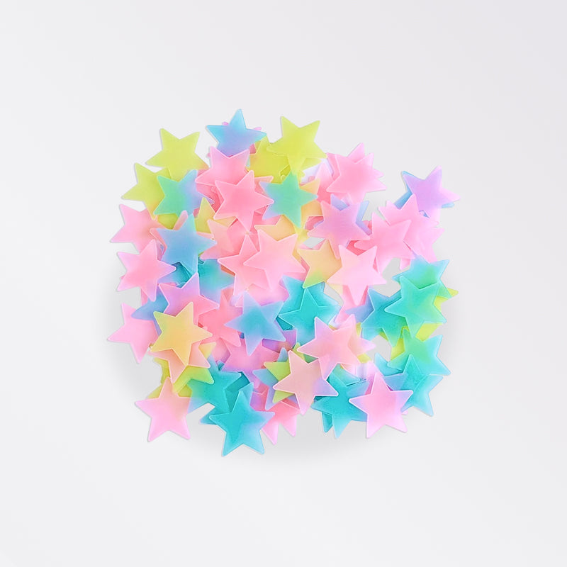 100pcs Fluorescent Glow in the Dark Stars Wall Stickers - beunik