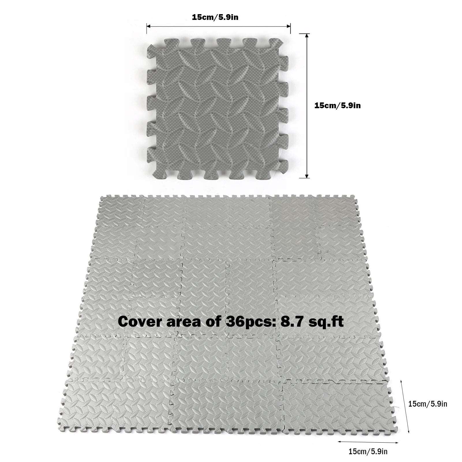 15CM*15CM Thicken Floor Mat Interlocking EVA Cushion (36pcs) - beunik