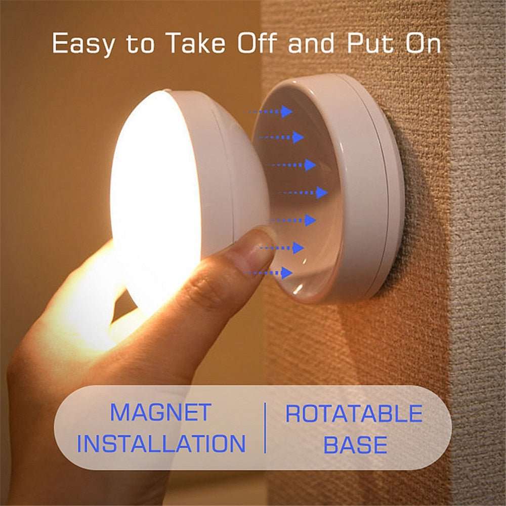 360 Rotated PIR Motion Sensor Rechargeable LED Night Light - beunik