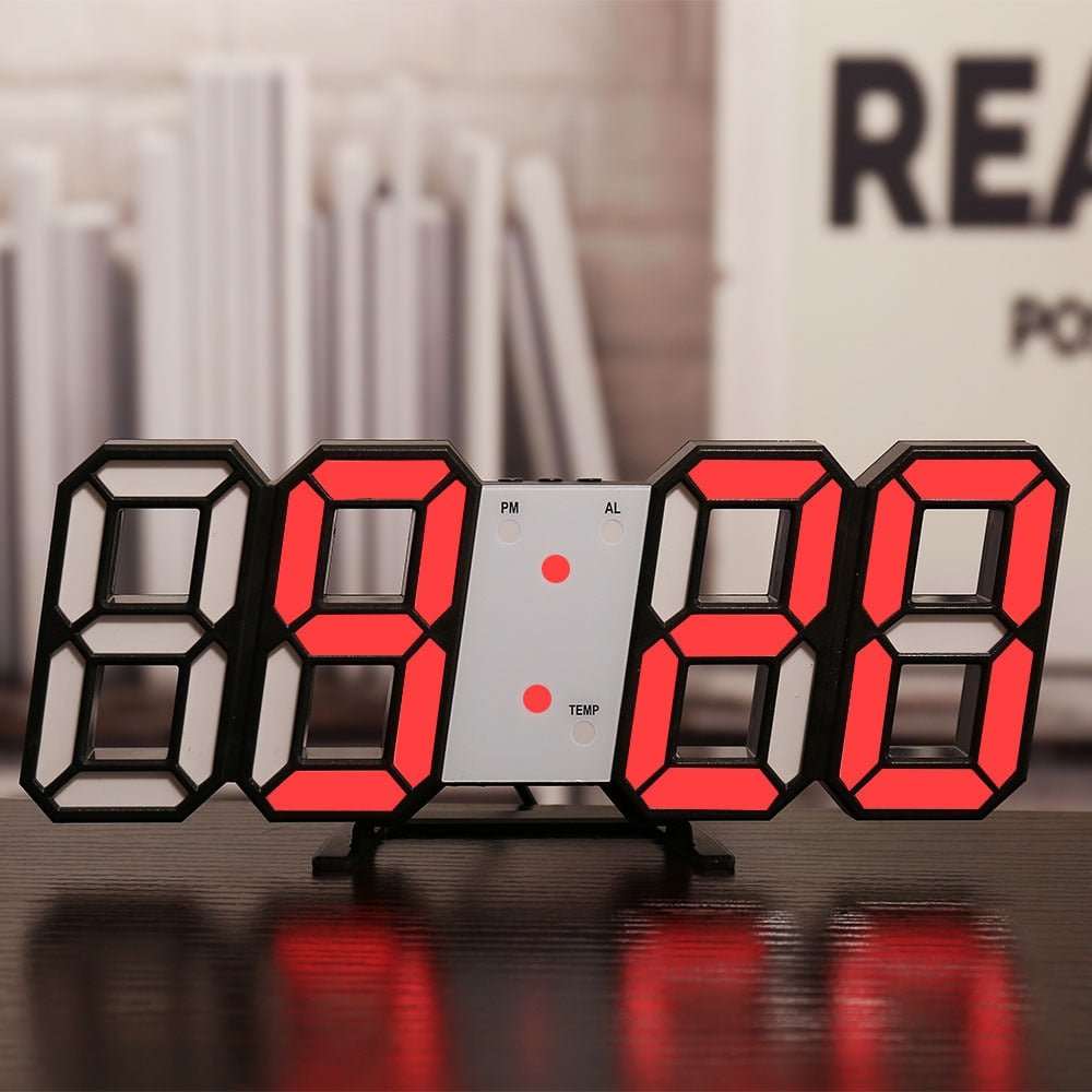 3D LED Digital Clock Wall - beunik