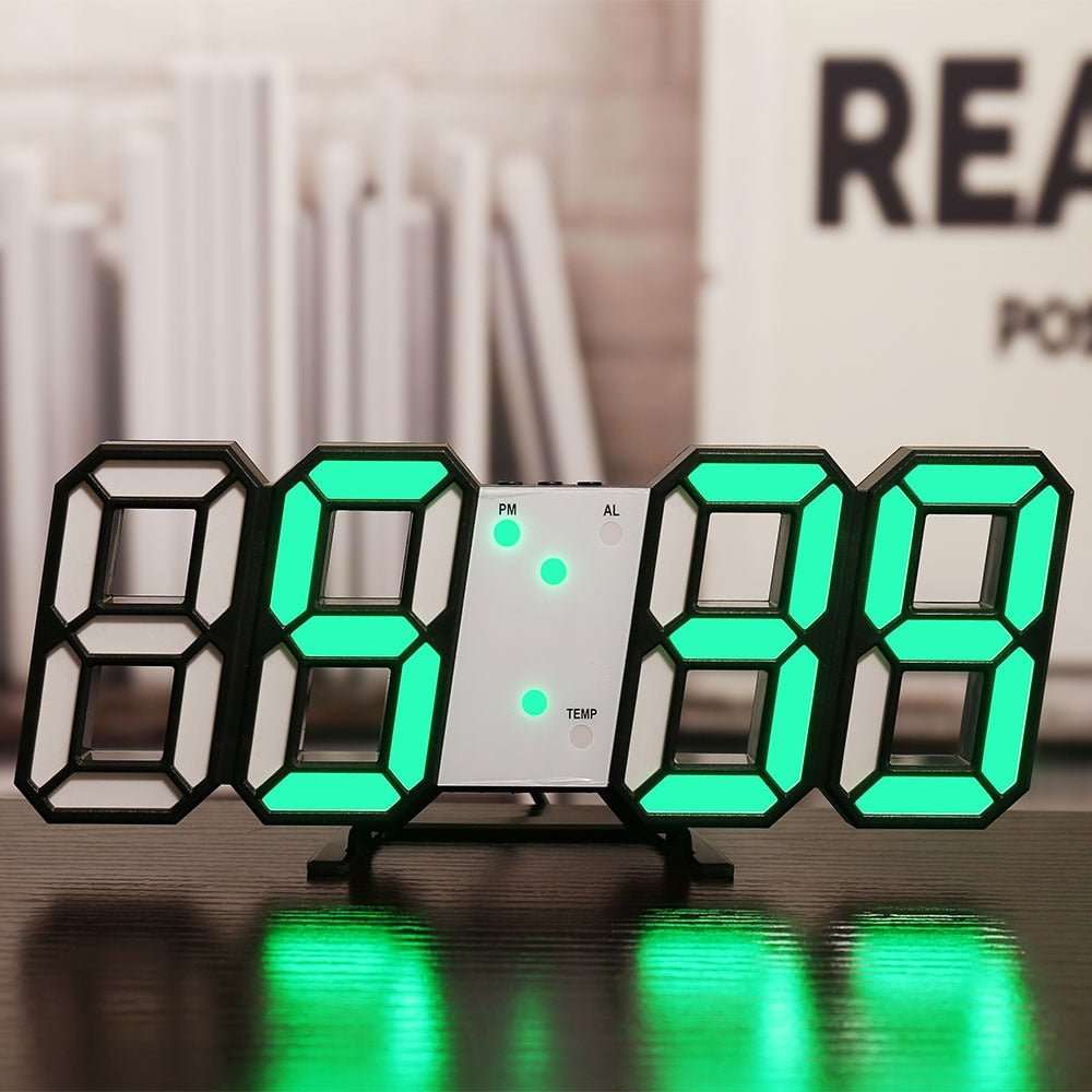 3D LED Digital Clock Wall - beunik