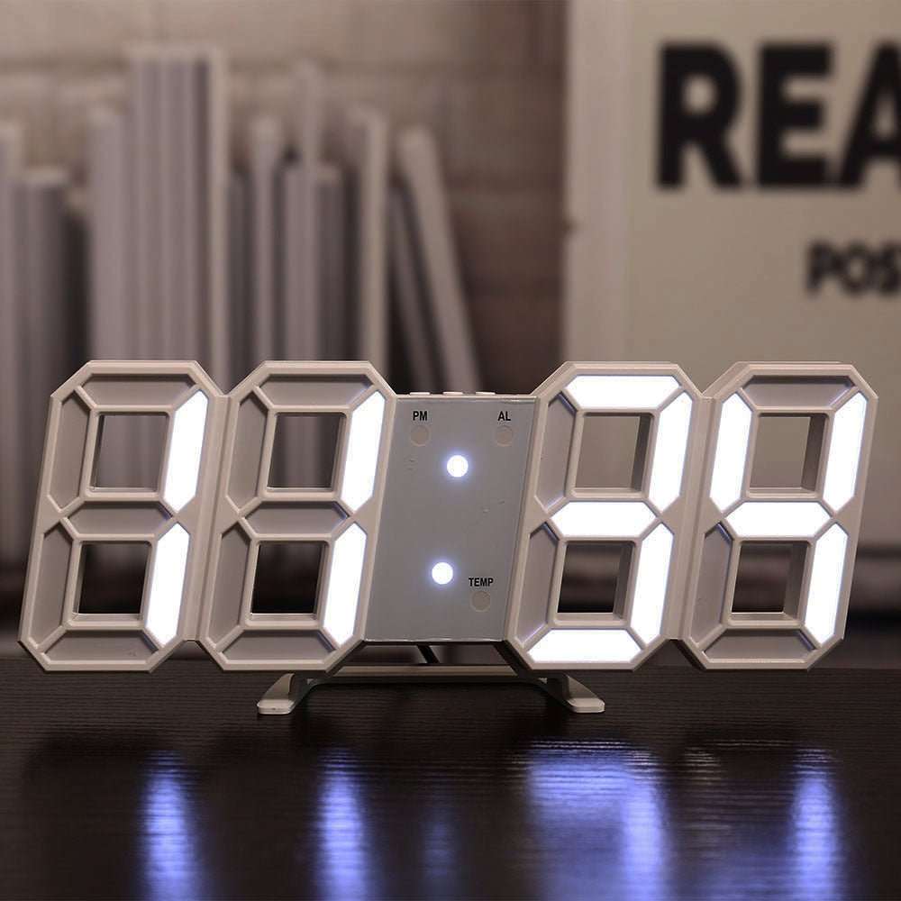 3D LED Digital Clock Wall - beunik