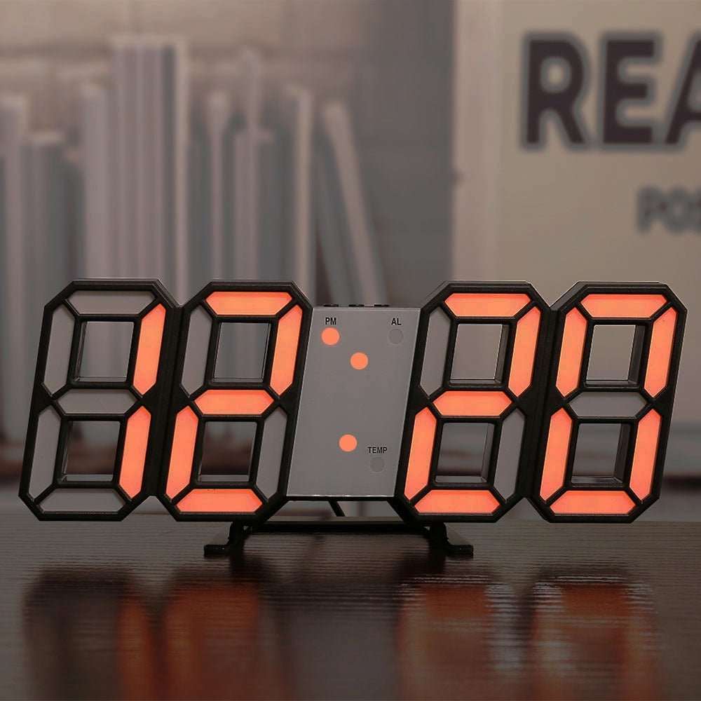 3D LED Digital Clock Wall - beunik