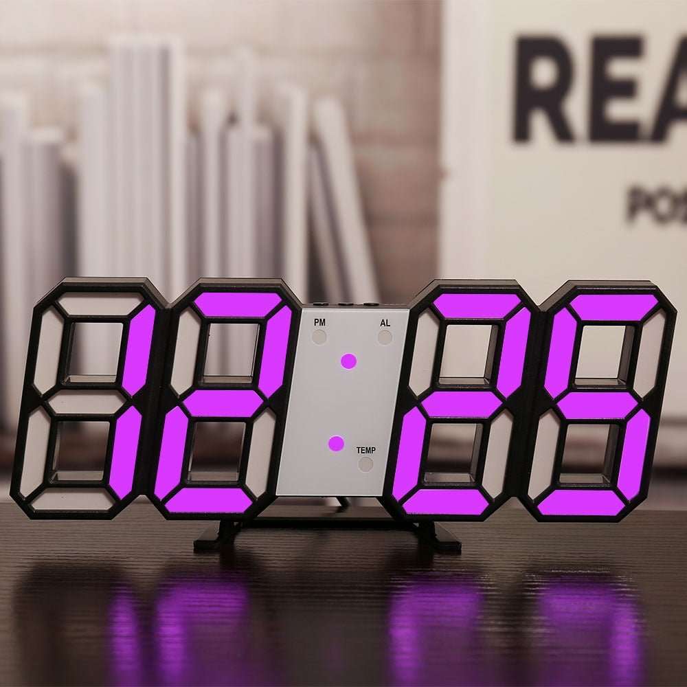 3D LED Digital Clock Wall - beunik