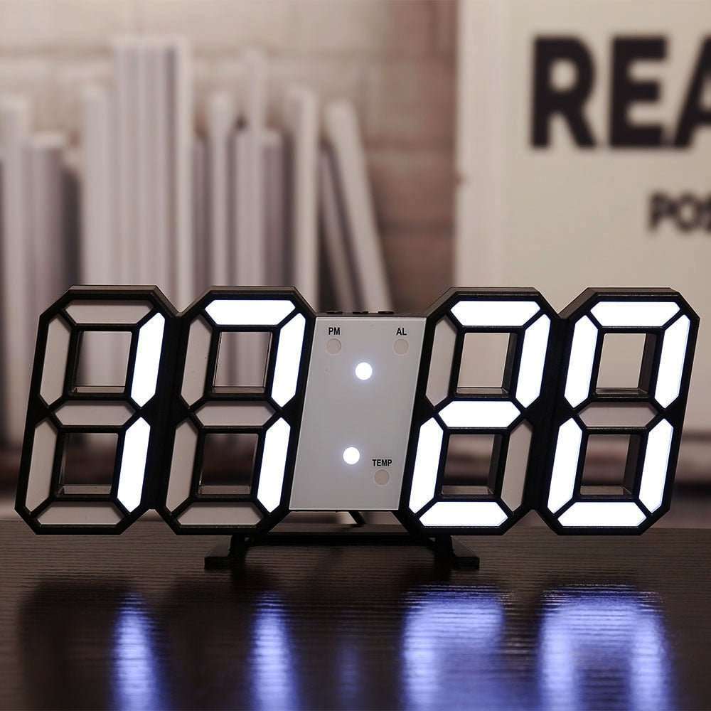 3D LED Digital Clock Wall - beunik