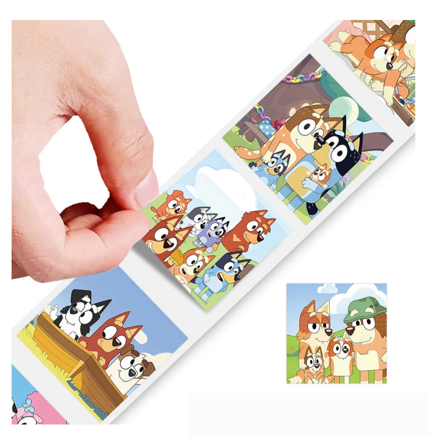 Bluey Family Cartoon Sticker Roll – 500pcs PVC Sealing & Decoration Labels