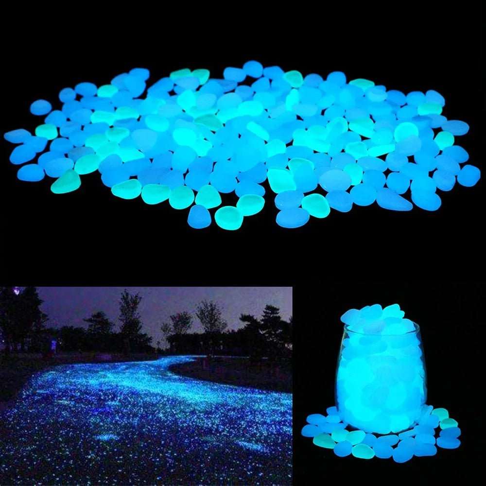 500Pcs Glow In The Dark Garden Luminous Pebbles - beunik