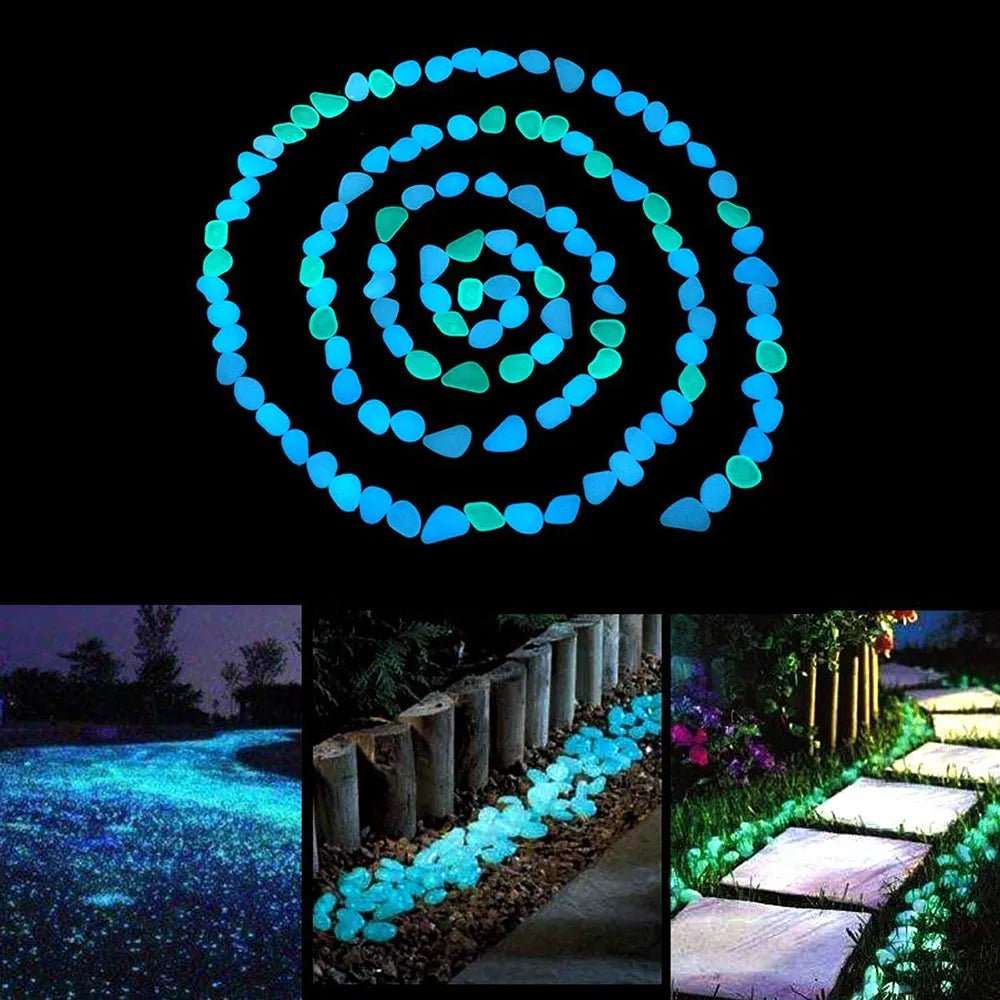 500Pcs Glow In The Dark Garden Luminous Pebbles - beunik