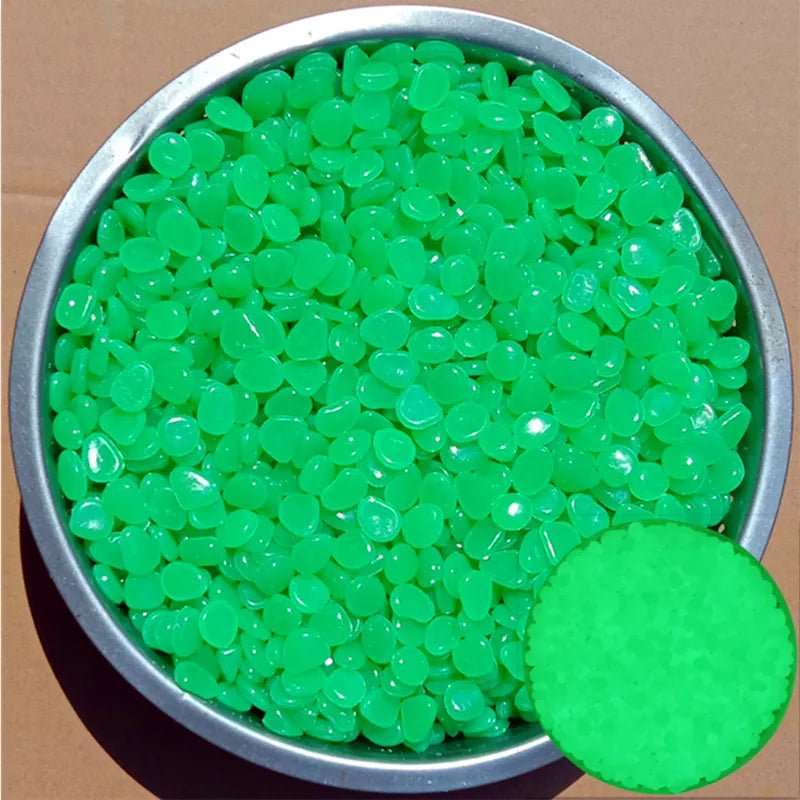 500Pcs Glow In The Dark Garden Luminous Pebbles - beunik