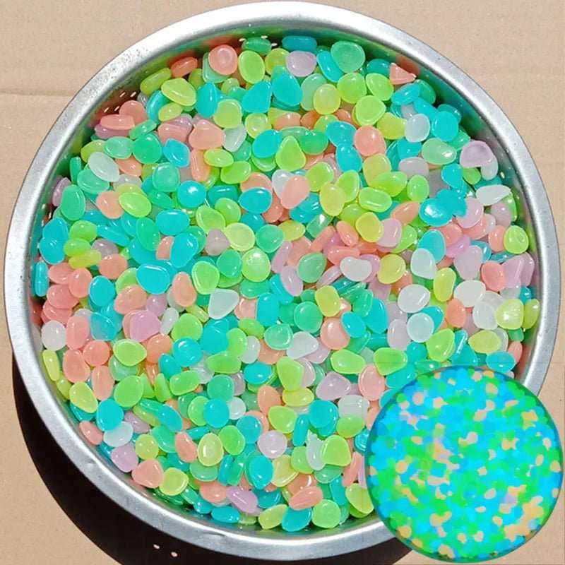 500Pcs Glow In The Dark Garden Luminous Pebbles - beunik