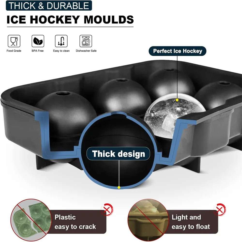 6 Grid Round Square Ice Cube Ball Large Ice Cube Maker - beunik