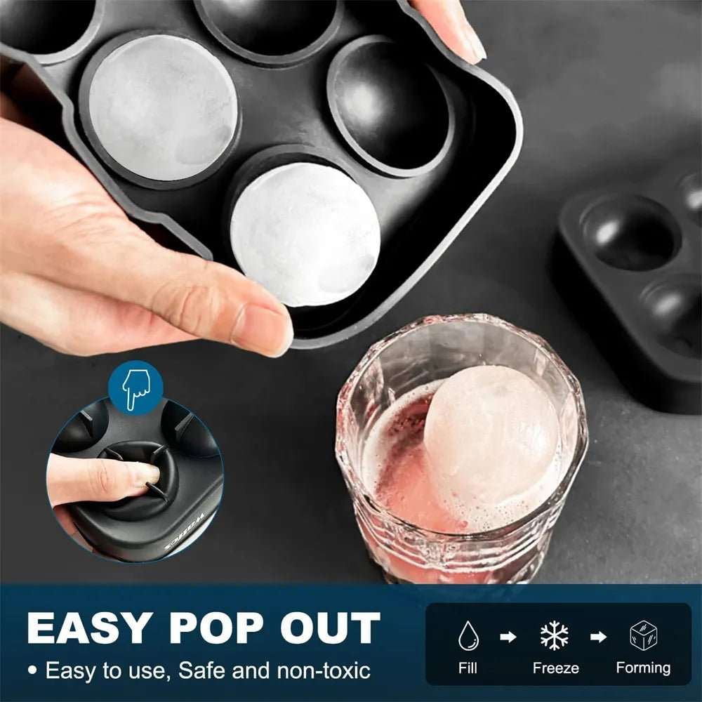 6 Grid Round Square Ice Cube Ball Large Ice Cube Maker - beunik