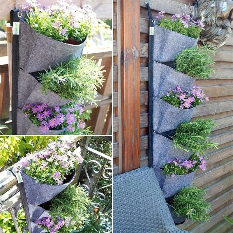 6 Pockets Garden Wall Hanging Planting Bags - beunik