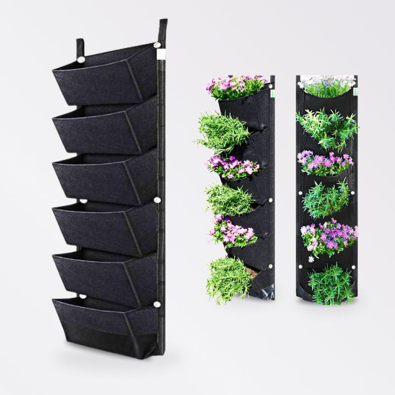 6 Pockets Garden Wall Hanging Planting Bags - beunik