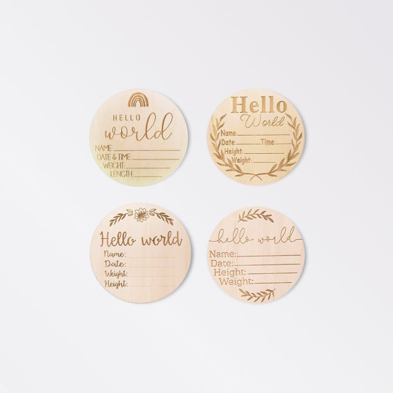 Baby Engraved Wooden Milestone Card - beunik