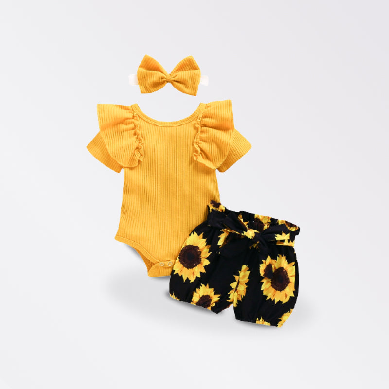 Baby Summer Floral Clothing 3Pcs Outfits Set - beunik