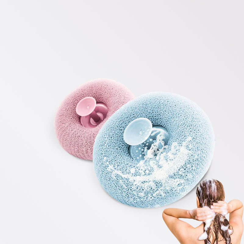 Bathroom Shower Natural Loofah with Suction Ball - beunik