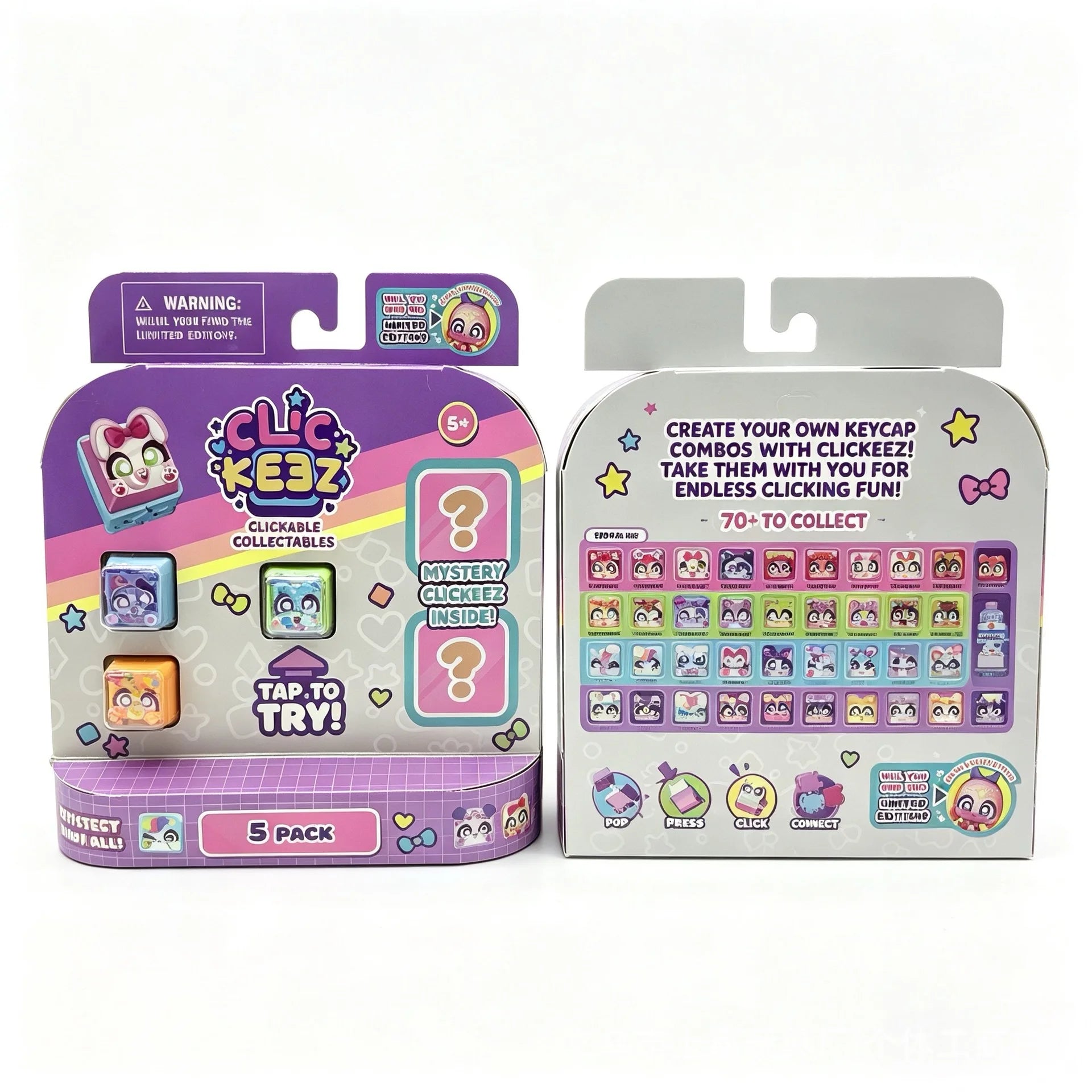 Clickeez Light-Up Fidget Keychain123